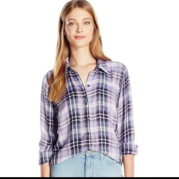 Lucky Brand Flannel Top - Picture 1 of 7